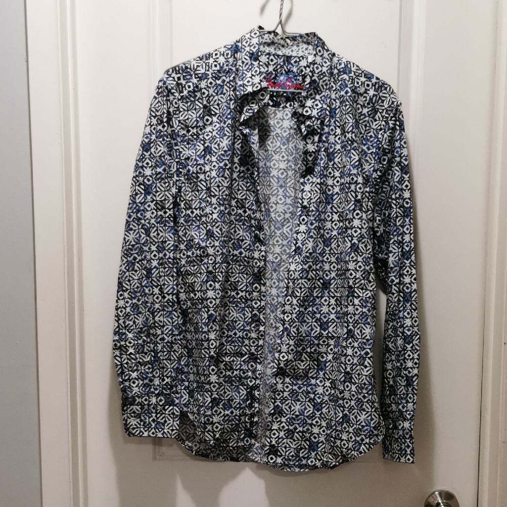 Robert Graham Navy and White Patterned Shirt